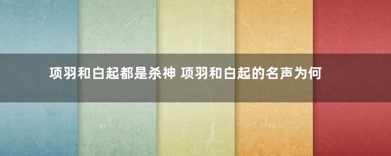 项羽和白起都是杀神 项羽和白起的名声为何完全不同